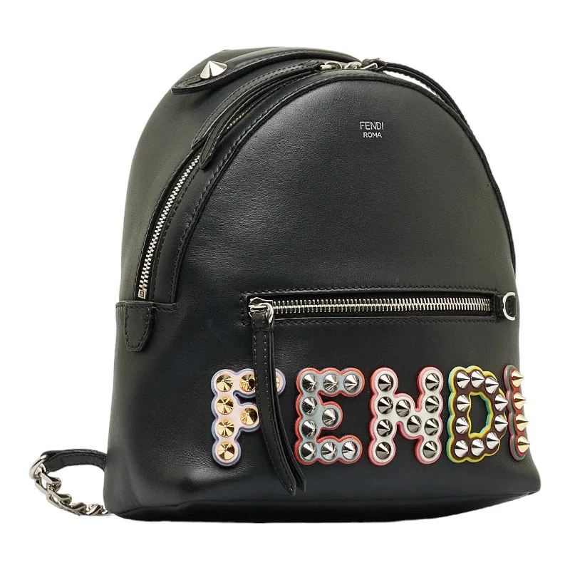 FENDI Mini Lux Backpack 8BZ038 Black Multicolor Ladies