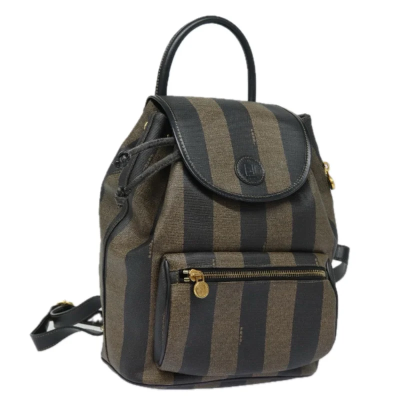 FENDI Pecan Canvas Backpack Brown Black  ep4748