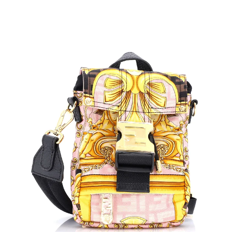 x Versace Fendace Fendiness Backpack Printed Zucca Nylon Mini