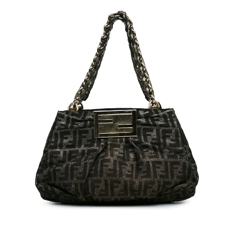 Fendi Small Zucca Metallic Canvas Mia Shoulder Bag (SHG-wJ2lNk)