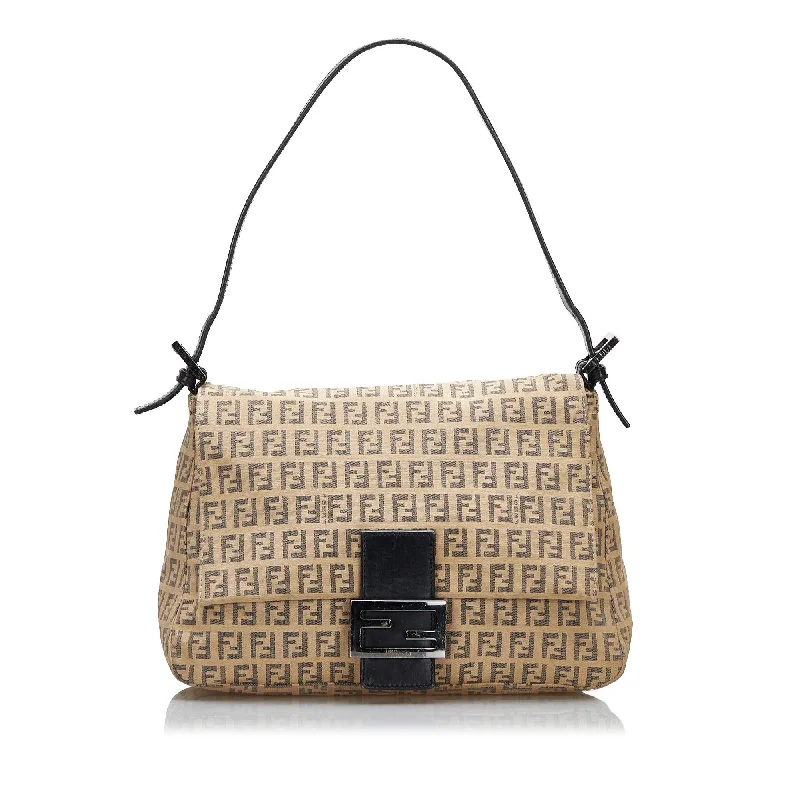 Fendi Zucchino Mamma Forever Canvas Shoulder Bag (SHG-nCROSm)