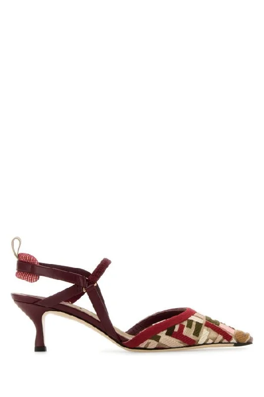 Fendi Woman Multicolor Mesh And Fabric Colibrã¬ Pumps