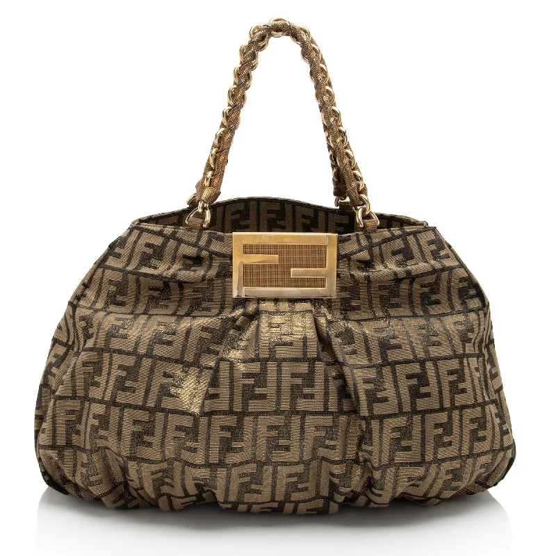 Fendi Metallic Zucca Mia Large Tote (SHF-u1X9R2)