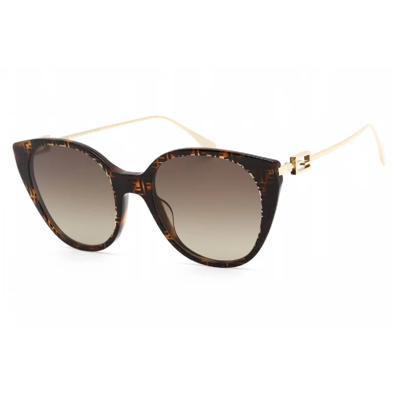 Fendi Women's Sunglasses - Coloured Havana Plastic Cat Eye Full Rim | FE40047I 55H