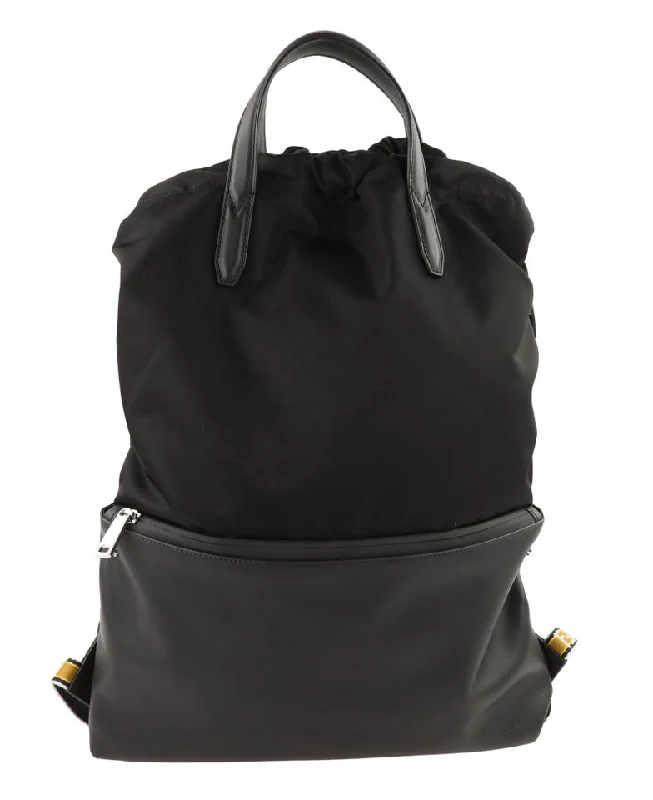 Fendi Convertible Black Nylon Backpack