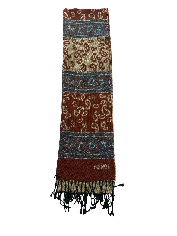 Fendi Acrylic Knit Multicolor Scarf