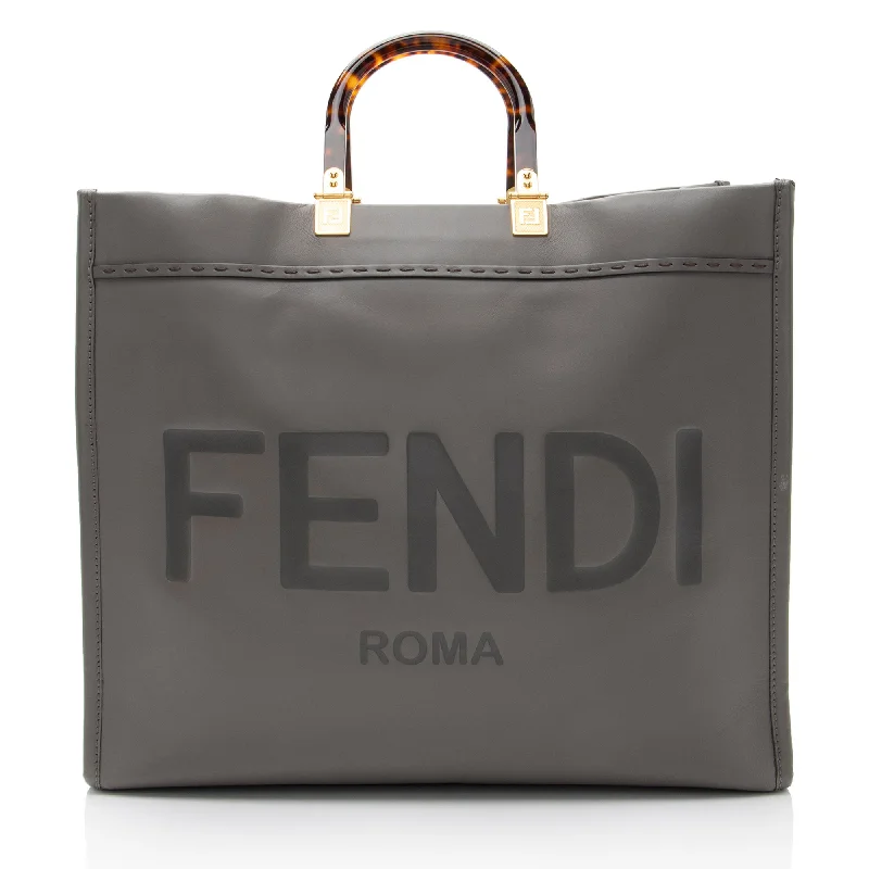 Fendi Leather Sunshine Large Shopper Tote (SHF-V85fxB)