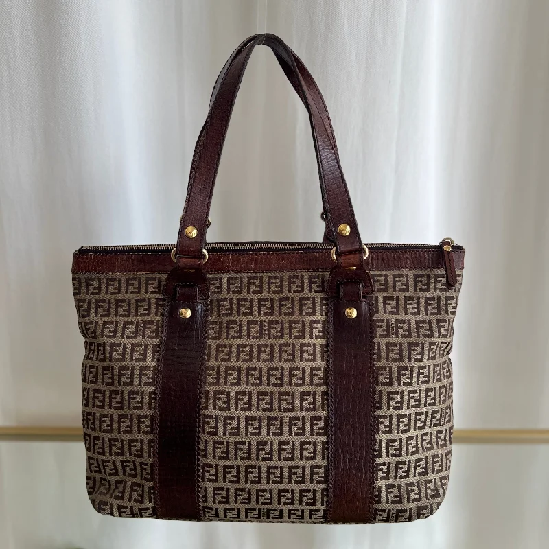 FENDI Brown Zucchino Tote