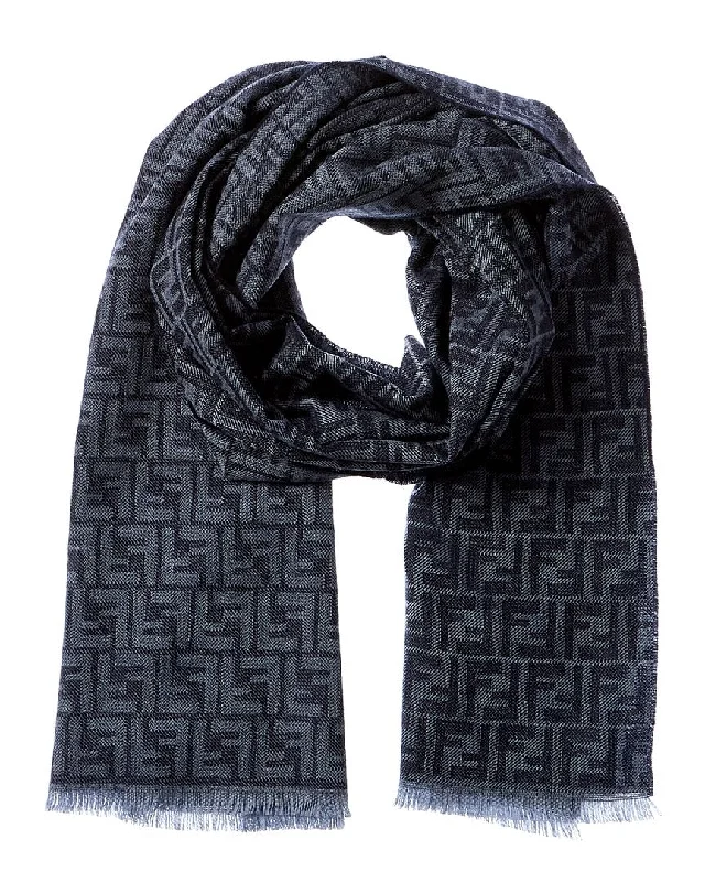 FENDI FF Jacquard Wool Scarf