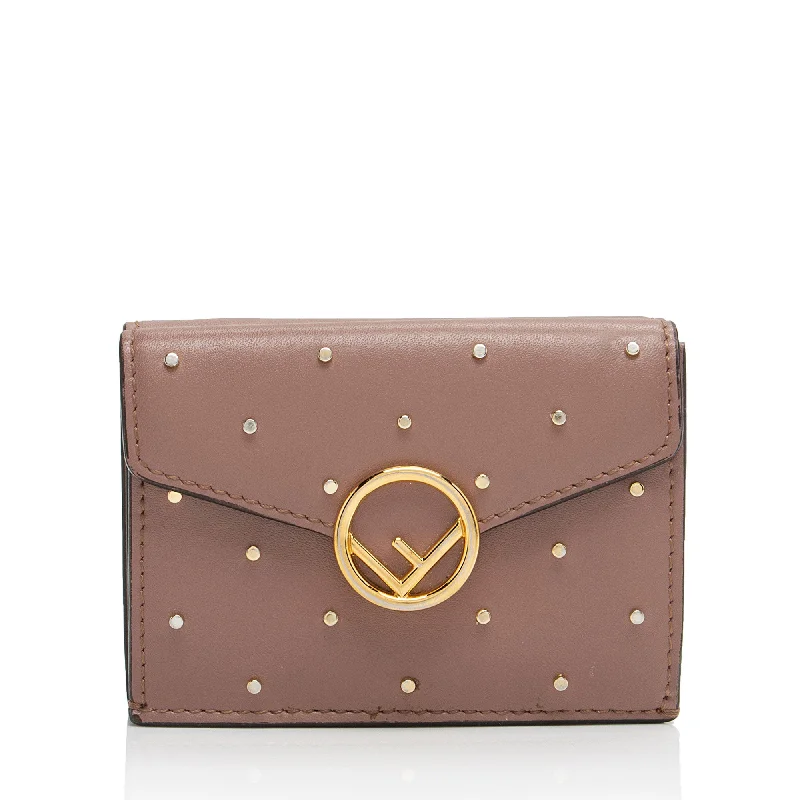 Fendi Studded Calfskin Micro Tri-fold Wallet (SHF-ymbBNz)