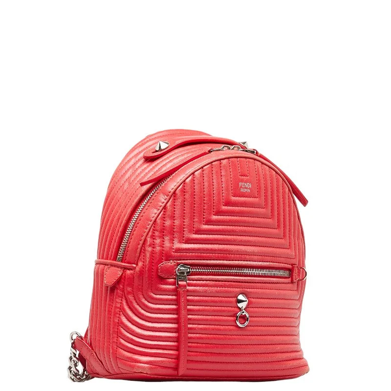 Fendi Byzaw Backpack 8BZ038 Red Leather  Fendi