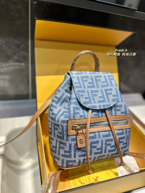 Fendi denim backpack bag