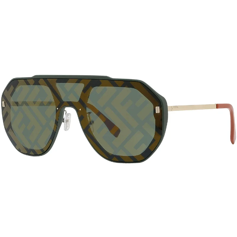 Fendi Women's Sunglasses - Green with Logo Lens Acetate Aviator Frame | FE40006U 32Q