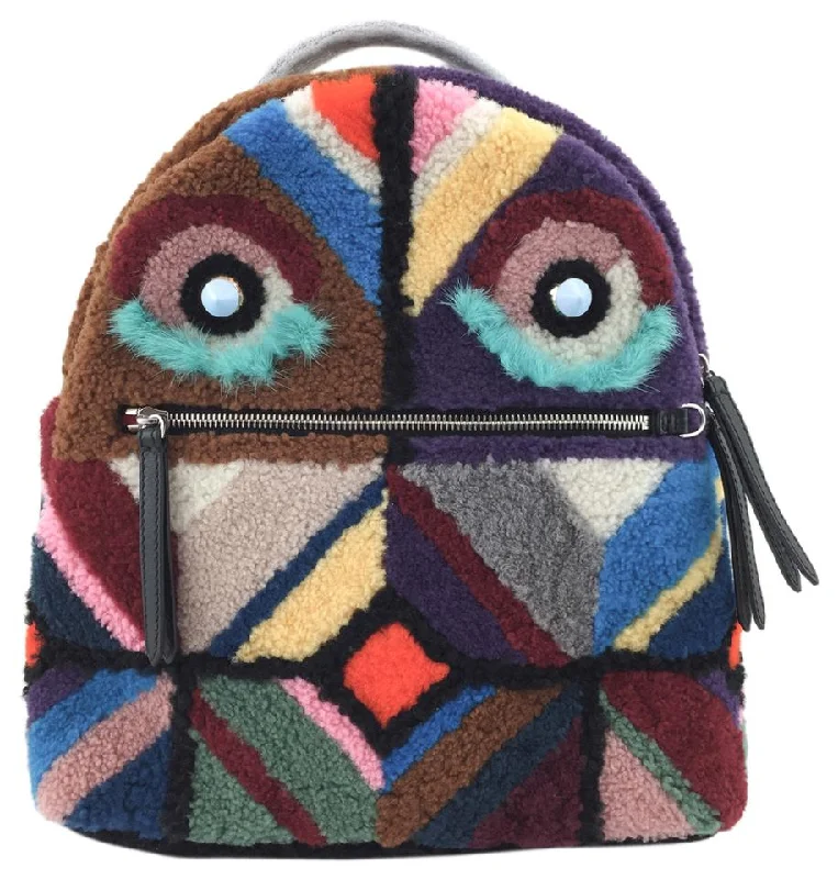 Fendi Buggies Monster Runway Multicolor Felt and Leather Backpack