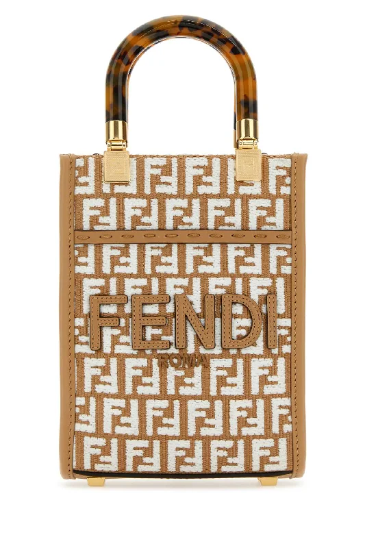 FENDI Mini Sunshine Handbag - Stylish Embroidered Fabric