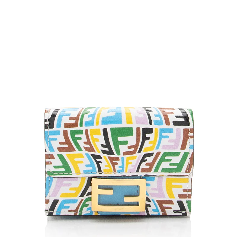 Fendi x Sara Coleman Leather FF Vertigo 1997 Trifold Wallet (SHF-yscSFM)