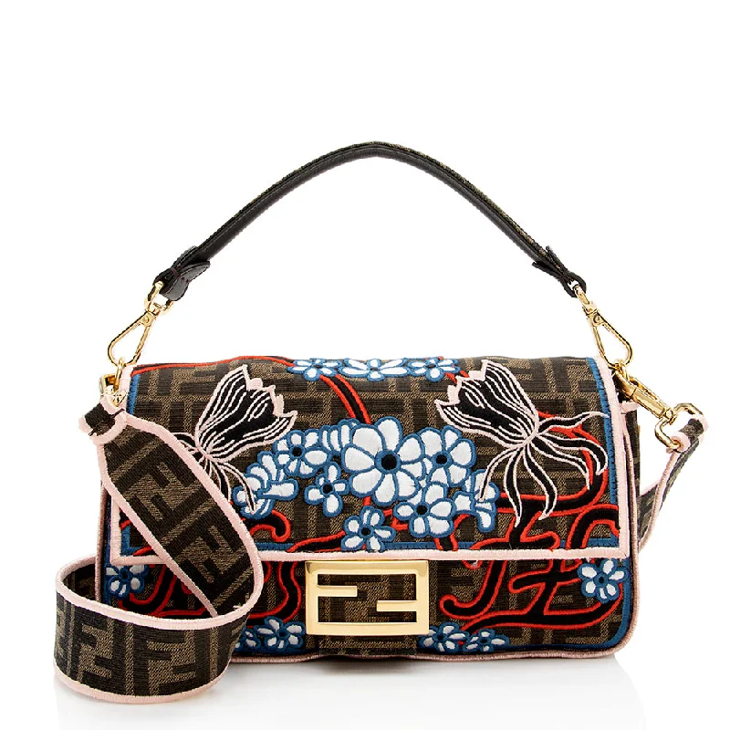 Fendi Embroidered Karligraphy Baguette Shoulder Bag (SHF-16593)