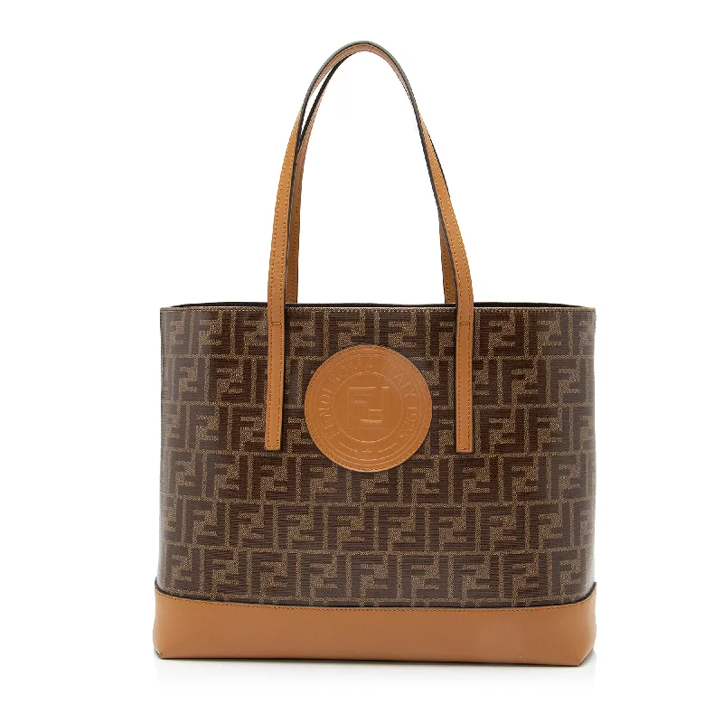 Fendi FF Spalmati Vetrificato Shopper Tote (SHF-23631)