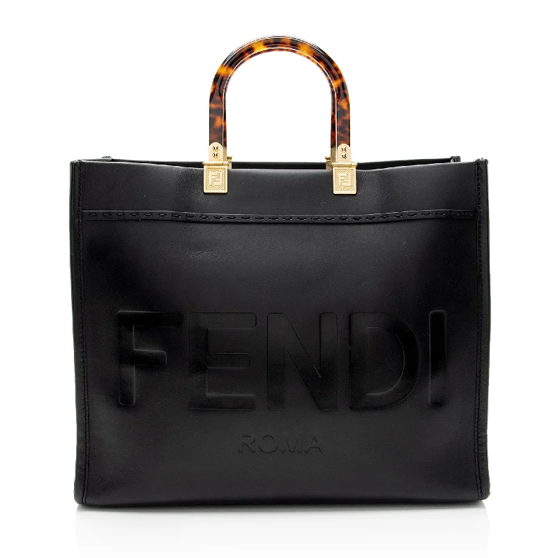 Fendi Leather Sunshine Medium Shopper Tote (SHF-BBtdJR)