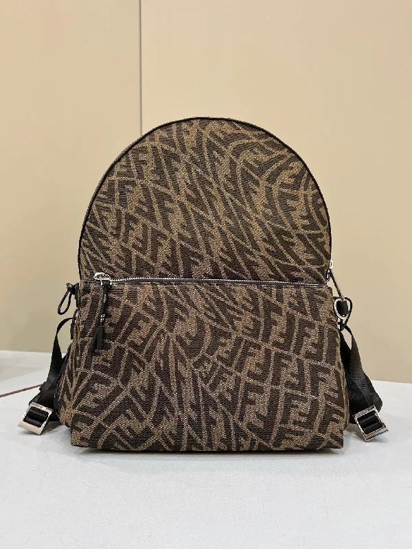 Fendi Backpack In Brown FF Vertigo Fabric Bag