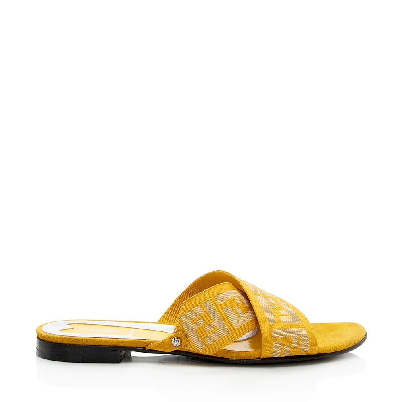 Fendi FF Slide Sandals - Size 7 / 37 (SHF-17944)