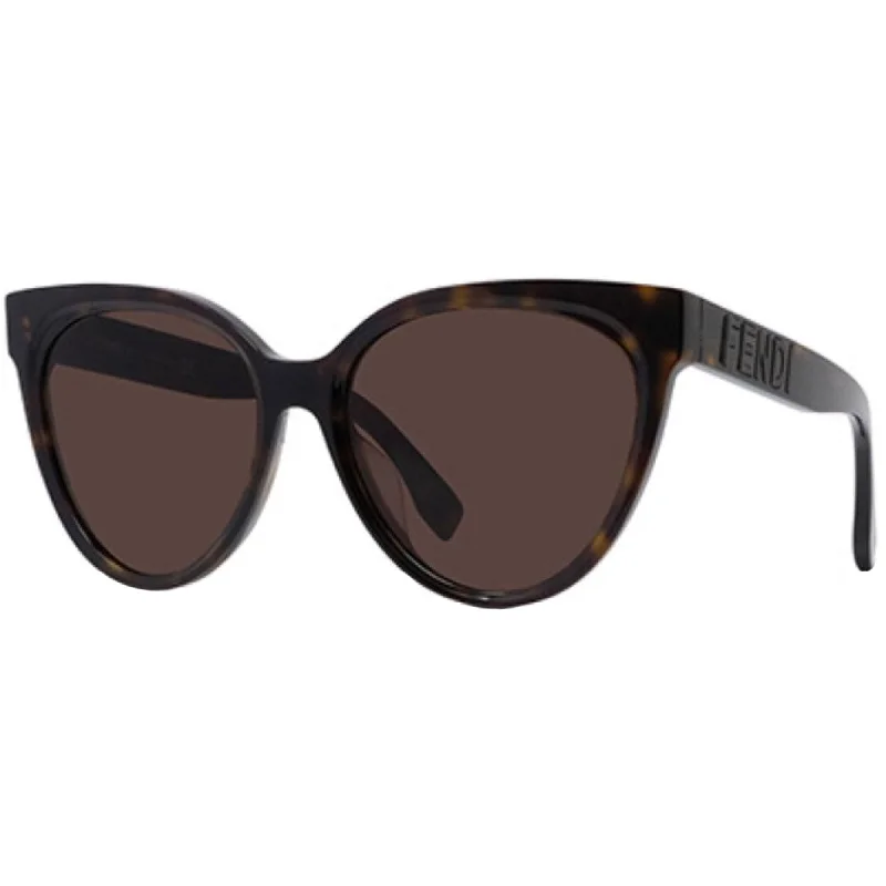 Fendi Women's Sunglasses - Dark Tortoise Plastic Cat Eye Shape Frame | FE40008U 52E