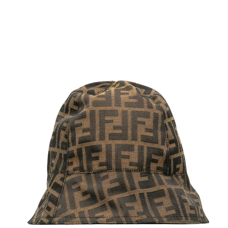 Fendi Zuka Bucket Hat Brown Polyester Nylon Cotton Ladies Fendi