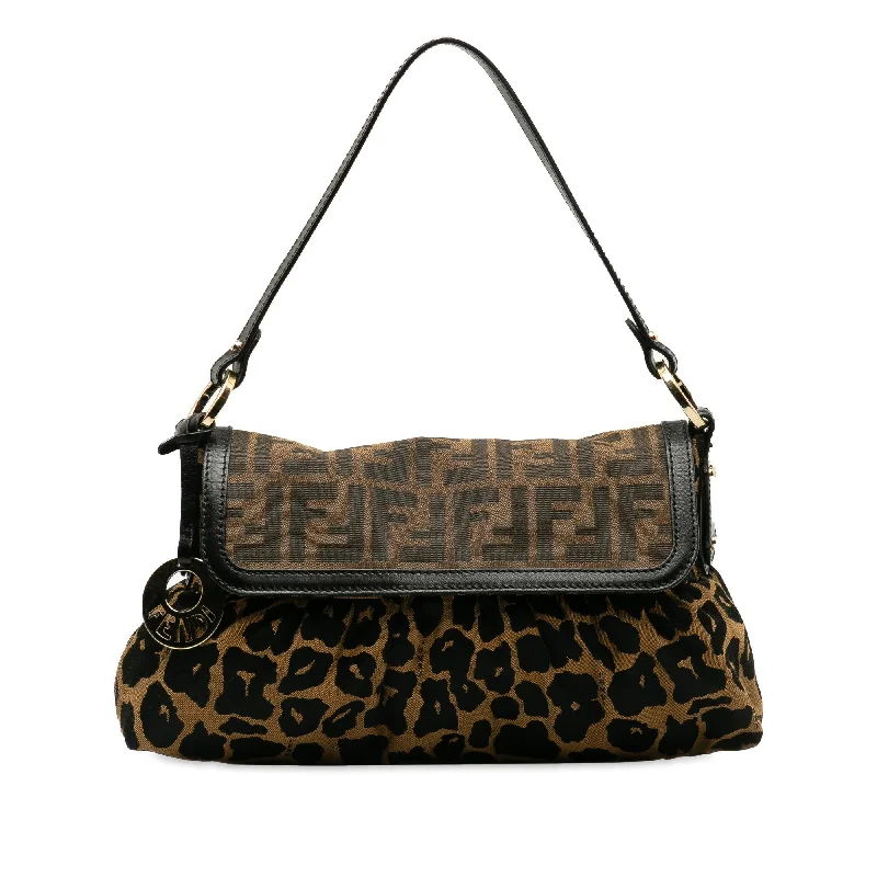 Fendi Zucca Chef Leopard Shoulder Bag (SHG-BxdWir)