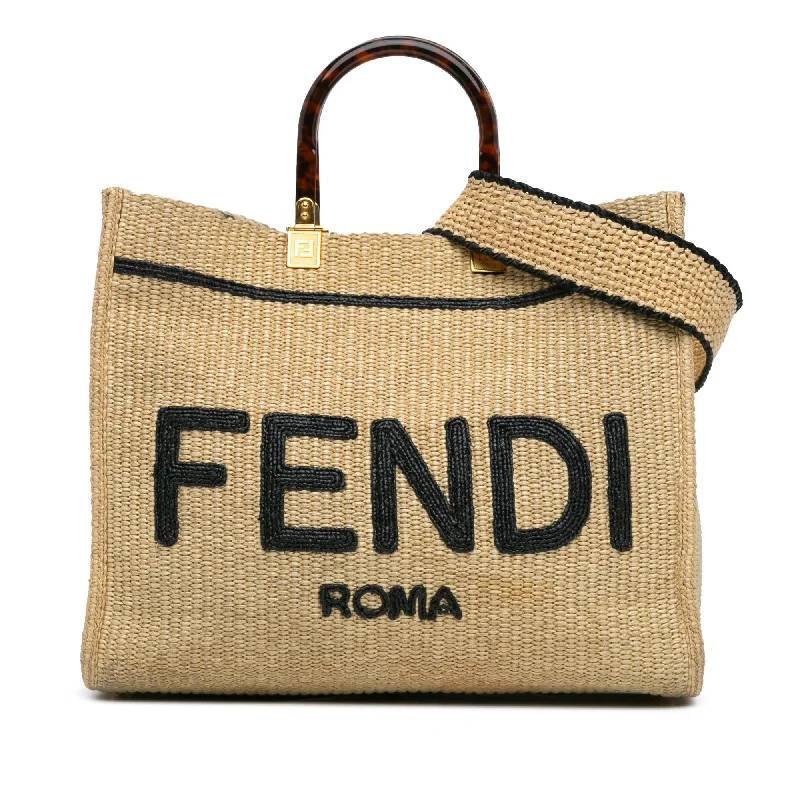 Fendi Medium Sunshine Raffia Tote (SHG-QIwD8F)