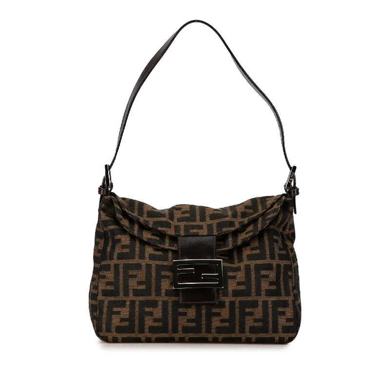 Fendi Zucca Canvas Double Flap Shoulder Bag (SHG-BZYeGl)