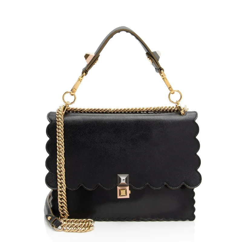 Fendi Calfskin Studded Kan I Medium Shoulder Bag (SHF-boJIBf)