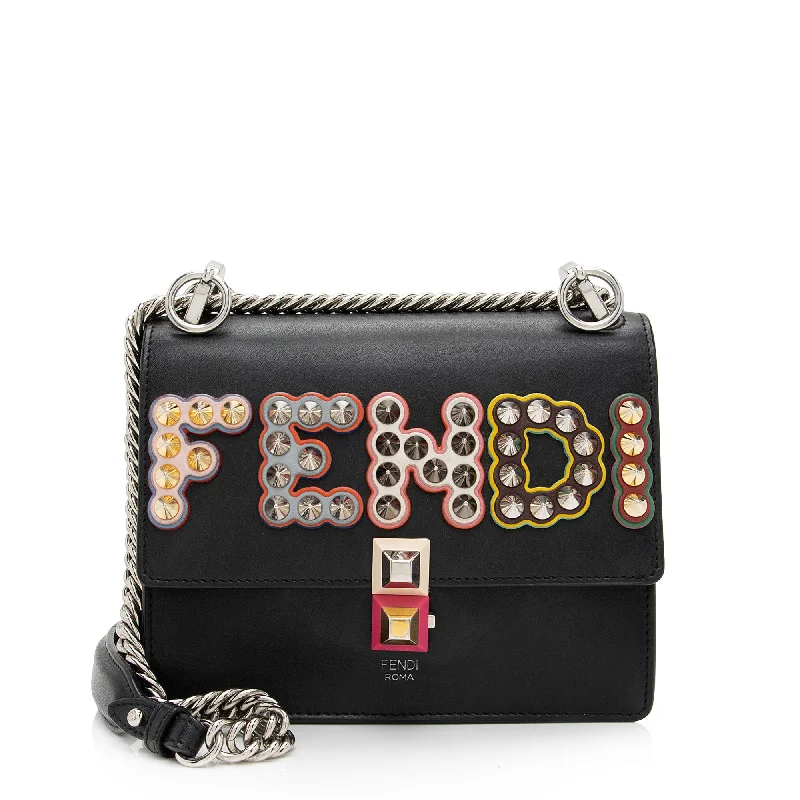 Fendi Leather Studded Kan I Small Shoulder Bag (SHF-HruO3c)