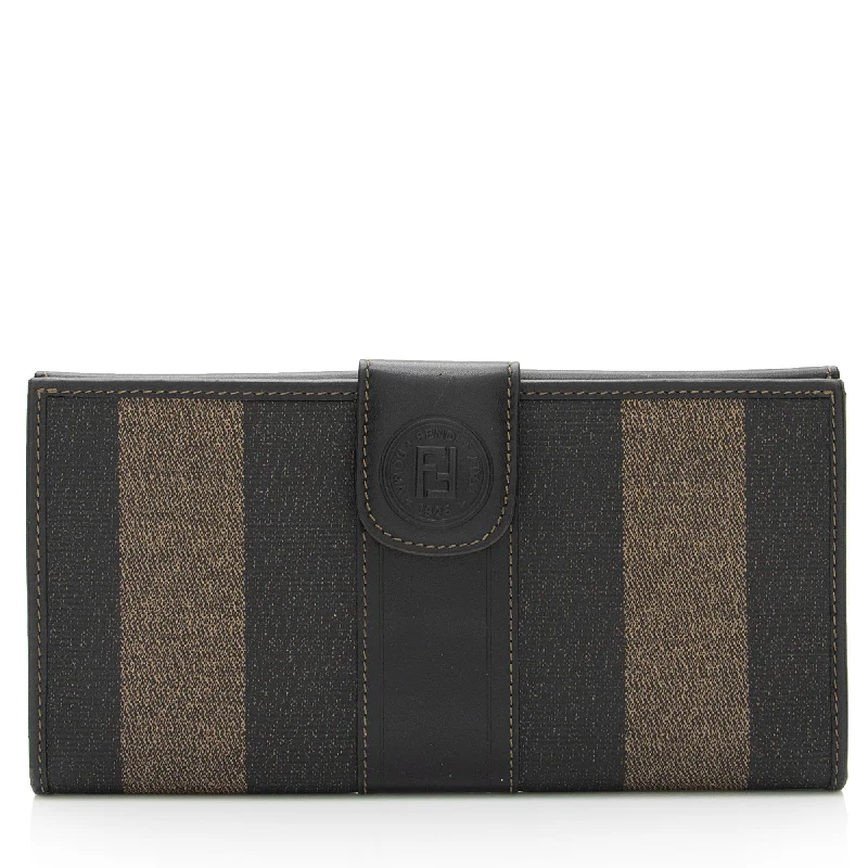 Fendi Vintage Penquin Canvas Flap Wallet (SHF-QiQsoi)