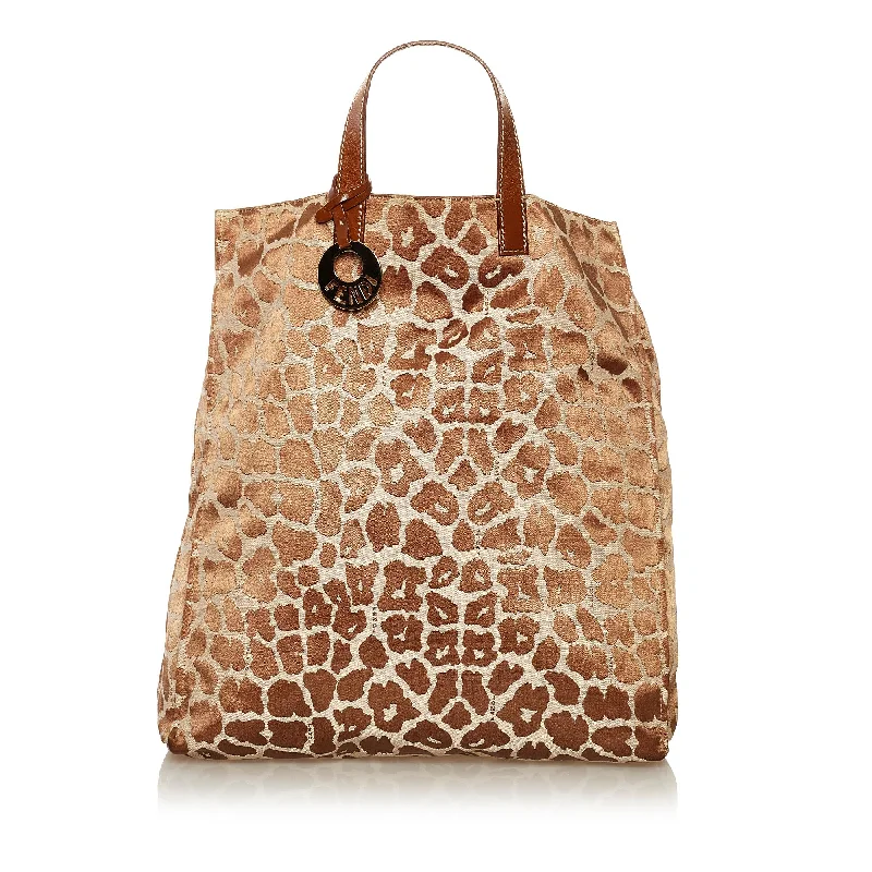 Fendi Leopard Print Canvas Tote Bag (SHG-hb56EH)