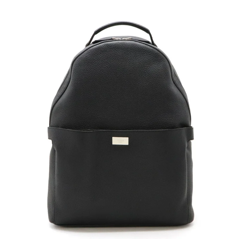 FENDI Backpack Leather Black 7VZ053