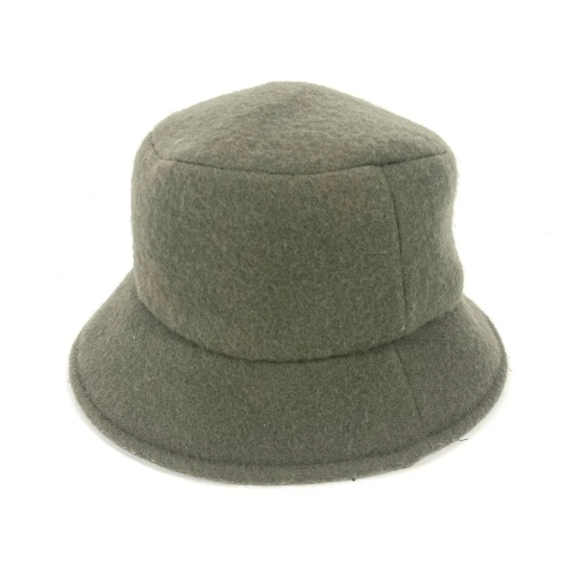 FENDI FXQ901 Wool hat, women's, Zucca inside khaki