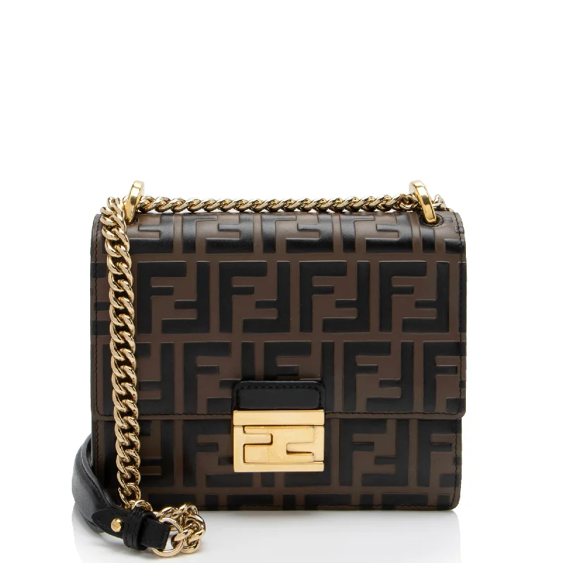 Fendi FF Embossed Kan U Small Shoulder Bag (SHF-ZyKjEu)