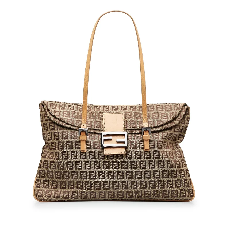 Fendi Zucchino Double Flap Tote (SHG-wgkC7B)