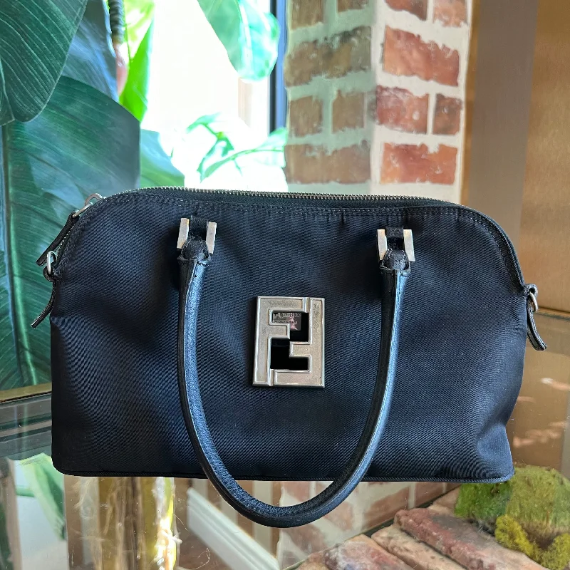 FENDI Black Neoprene Vintage Shoulder Bag