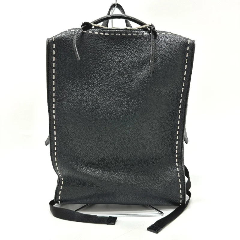 FENDI 7VZ022 Selleria Line Backpack Leather Men's Black