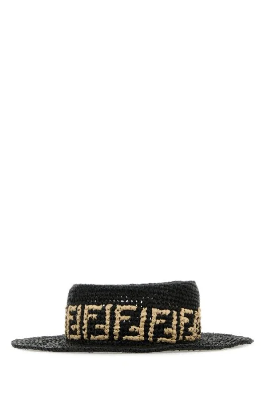 Fendi Man Black Raffia Hat