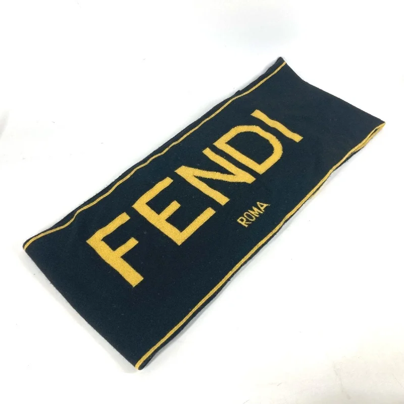 FENDI Bicolor Wool Scarf for Men, Black