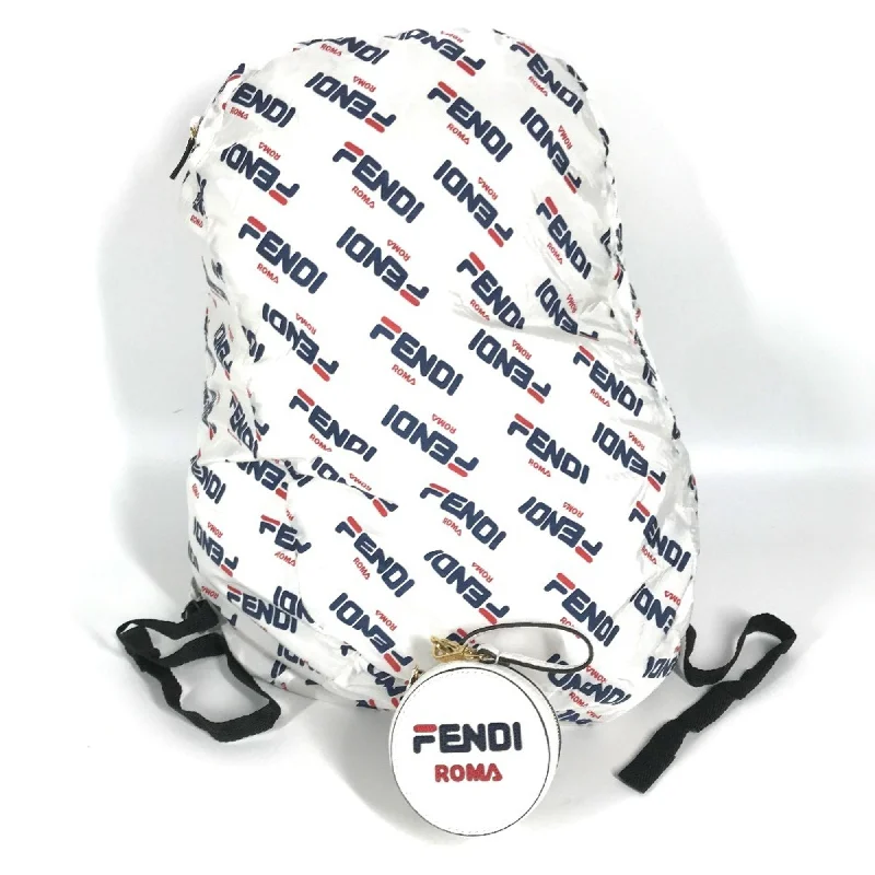 FENDI backpack, FILA collaboration, nylon, women's, white