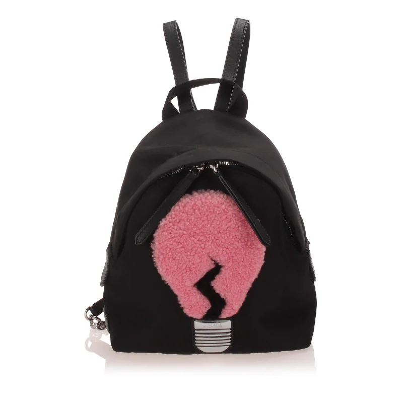 Fendi Shearling Nylon Light Bulb Backpack (SHG-13204)