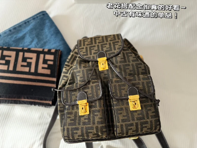 Fendi Canvas Backpack Shoulder Bag