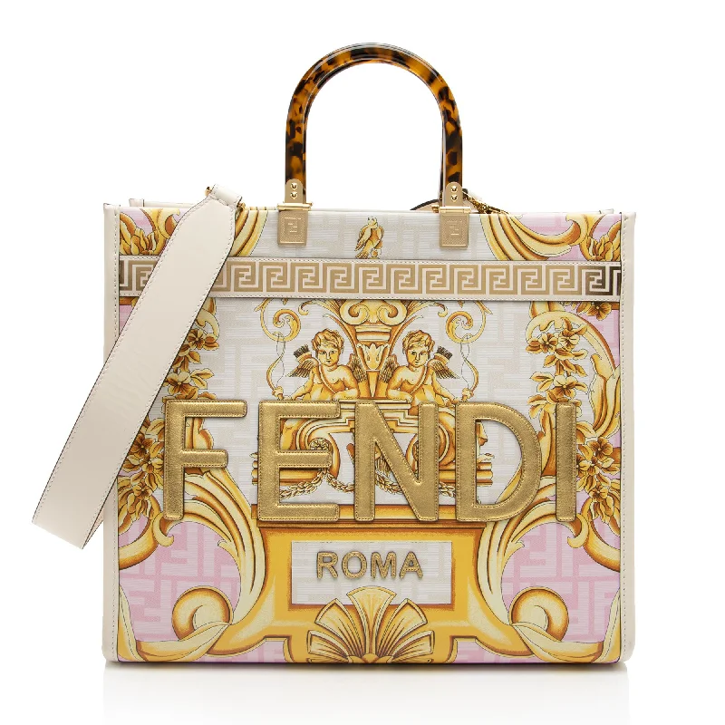 Fendi x Versace Leather Fendace Sunshine Medium Shopper Tote (SHF-zbjp9N)