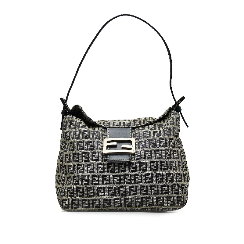 Fendi Zucchino Double Flap Shoulder Bag (SHG-VzVhou)