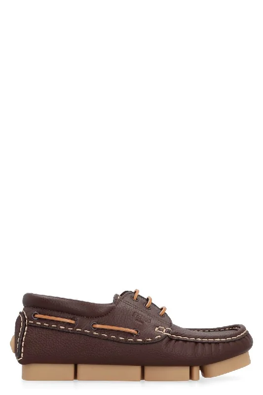 Fendi Fendi Deck Leather Boat Shoes