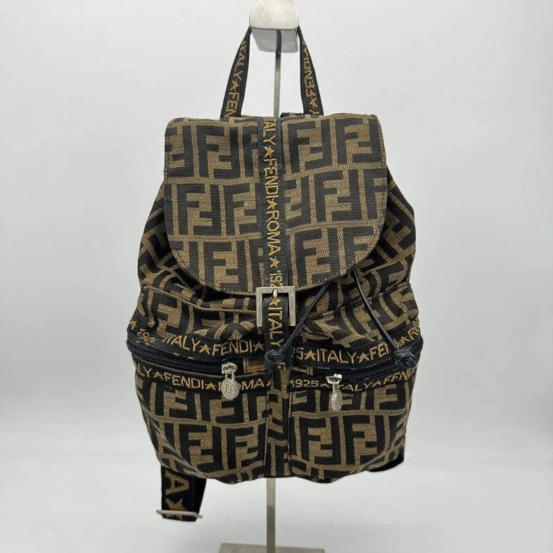 Fendi Canvas Brown Monogram Backpack Medium Size