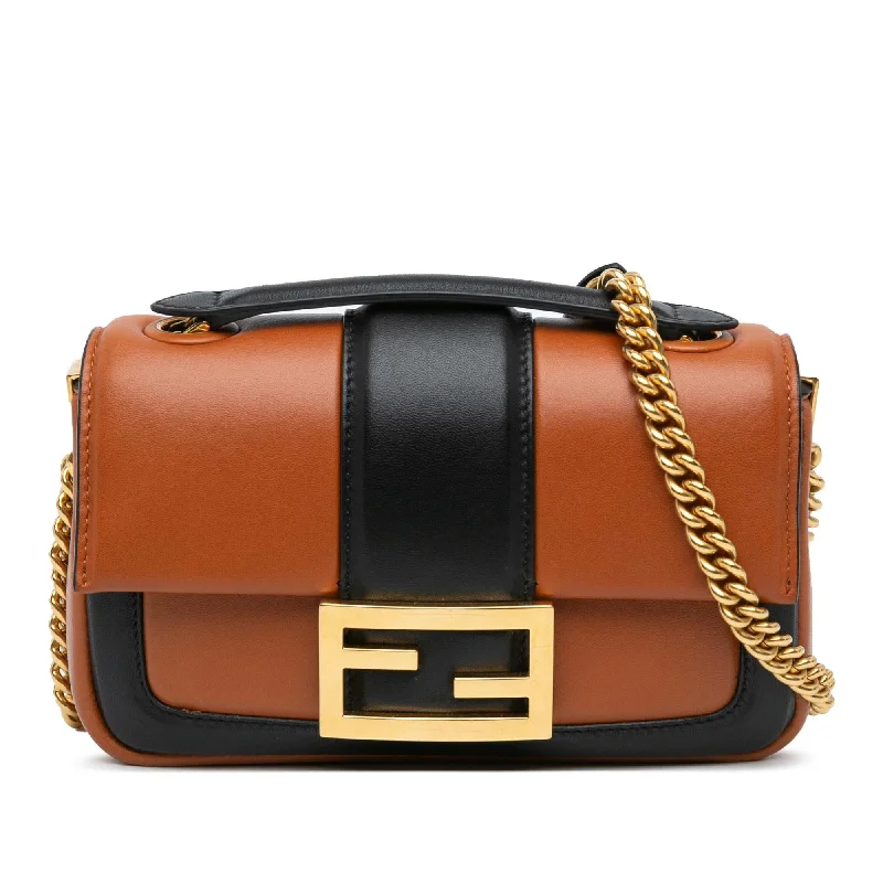 Fendi Mini Bicolor Nappa Chain Baguette Shoulder Bag (SHG-1z12d2)